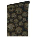 Versace design tapet i guld og sort non-woven tapet luksus medusa hoveder