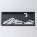 Wandregal Mond in der Berglandschaft - Aus Holz und Metall - 66x27x12 cm