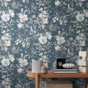 COSMOPOLITAN Blomstret Ikke-vævet tapet akvarel blågrå hvid - moderne blomstret tapet