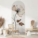 Wallsticker rundbue vægpanel tørret blomst i creme - Treechild - smal