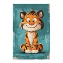 Alegre Póster de tela de cachorro de tigre - Magnusson