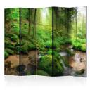 Screen room divider - Fugtig skov , 5-delt - 225x172 cm