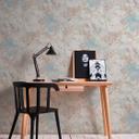 Papel pintado tejido-no tejido floral de aspecto vintage con tonos azules - Diseño de pared romántico