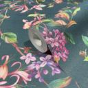 tapet, blomstret non-woven tapet Flora grå, blå