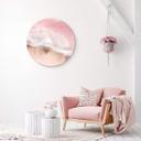 Tableau sur alu-Dibond rond Sisi & Seb - Mer rose