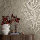 Jungle tapet med bladmønster beige brun - eksotisk Ikke-vævet tapet moderne & elegant