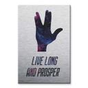 Dibond Schilderij met zilver effect Live Long and Prosper
