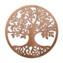 Decoración en madera de caoba - árbol con raíces