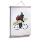 Póster con oso surfista