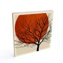 Cuadro de madera Kubistika - Cálida puesta de sol - Cuadrado