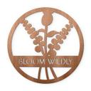 Decoración en madera caoba - Flores en círculo - Bloom Wildly