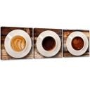 3-delt lærredsprint, kaffekopper