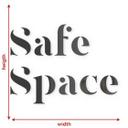 letra 3D Safe Space - decoración mural de cristal acrílico