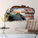 3D Wallsticker Solnedgang ved søen