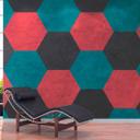 Grafikmotiv tapet Hexago1 i grårosa - non-woven tapet Designwalls 2 - 2,55 x 3,5 m