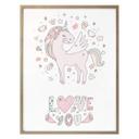 Póster Kvilis - Love you - Unicornio enamorado de la felicidad