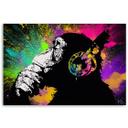 Canvasbillede, Banksy farverig abe