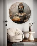 Rundt lærredsbillede Mediterende Buddha abstrakt