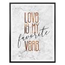 Póster con aspecto de cobre - El amor es mi verbo favorito