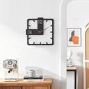 Holz-Wanduhr | MDF | mattschwarz, quadratisch, 40x40 cm