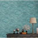 Papel pintado de diseño ondas azul, plata - papel pintado no tejido moderno para dormitorio, pasillo, salón