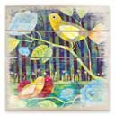 Cuadro de madera Blanz - Pájaros en el bosque - 40x41,5 cm