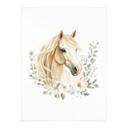 Póster retrato de caballo con corona de eucalipto | motivo de caballo para niños