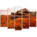 5 stykke lærredstryk Have Japan Landskab
