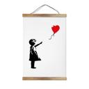 Lienzo, Póster de tela para colgar Banksy - Chica del globo rojo