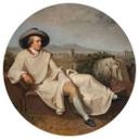 Fototapet Tischbein - Goethe i den romerske Campagna - Rundt - vliesetapet/selvklæbende non-woven ta