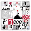 Canvasbillede, Banksy street art graffiti collage