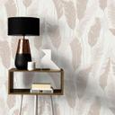 Papel pintado no tejido sin PVC con motivo de hojas en beige