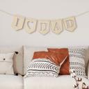Decoración en madera álamo - cadena de banderines I Love Dad (set de 5) incl. cuerda de algodón
