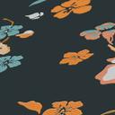 Blomstertapet sort gul - naturlig tapetdesigner - fleece tapet blomster