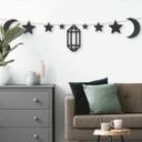 Décoration en bois MDF - Set pour Ramadan - Lune, étoiles et lanterne