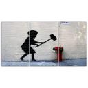 3 stykke lærredstryk, Banksy Hammer Boy Street