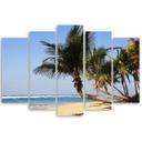 5 stykke lærred Print Tropical Beach Ocean Palm Trees