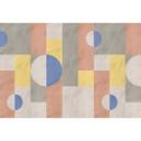 Tapet med geometriske former i pastelfarver - moderne non-woven design