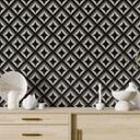 Tapet med mønster sort-beige ornamenter - Treechild