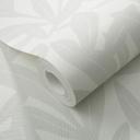 Papel pintado no tejido, papel pintado motivo floral La Terrasse gris, crema