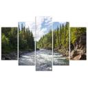 5 stykke lærredstryk Forest Green River Nature