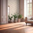 plantetapet lys blank guldbeige - mønstret tapet med jungledesign