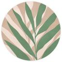 Tropiske grene i et blødt farvespil - Costa - Rund - vliesetapet/selvklæbende non-woven tapet