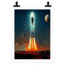 Póster Heine - Hacia el espacio - Lanzamiento de cohetes - Astro Crucero