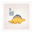 Póster Dino Be Kind - Estegosaurio - Tunaboylu - Cuadrado