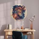 Væg cirkel træ Heine - Strong Lion