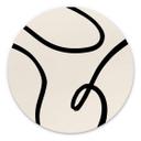 Tableau sur alu-Dibond rond 1X Studio - Abstraction curviligne