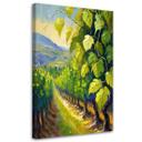 Canvasbillede, vinmarkens drueblade malet