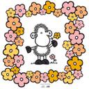 Muursticker Een schaap met bloemen - Sheepworld