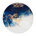 Poster rond Marbre abstrait avec effet bleu et or